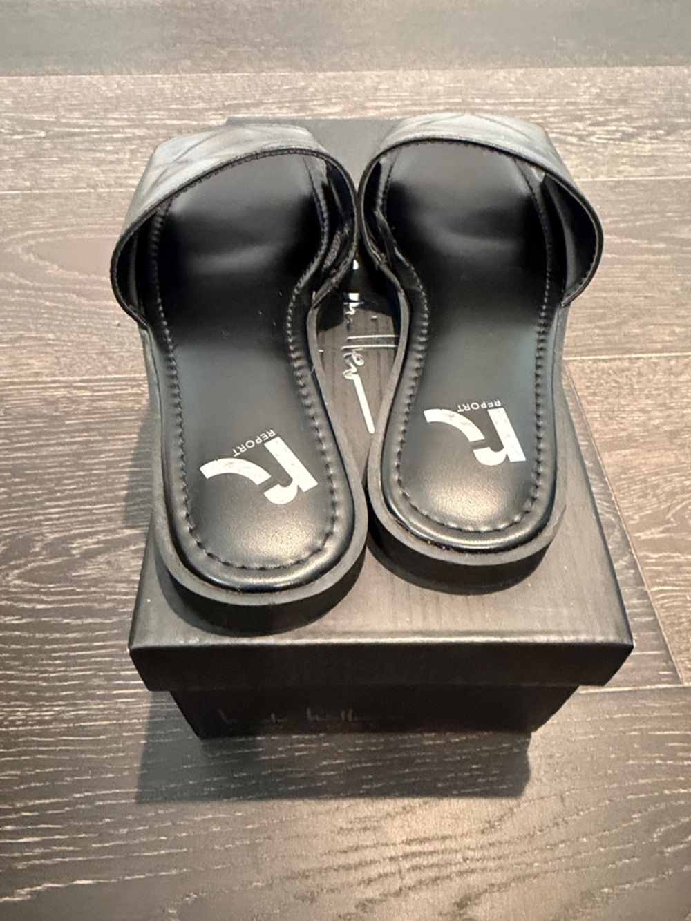 Black Quilted Slide Sandals - Picture 2 of 3
